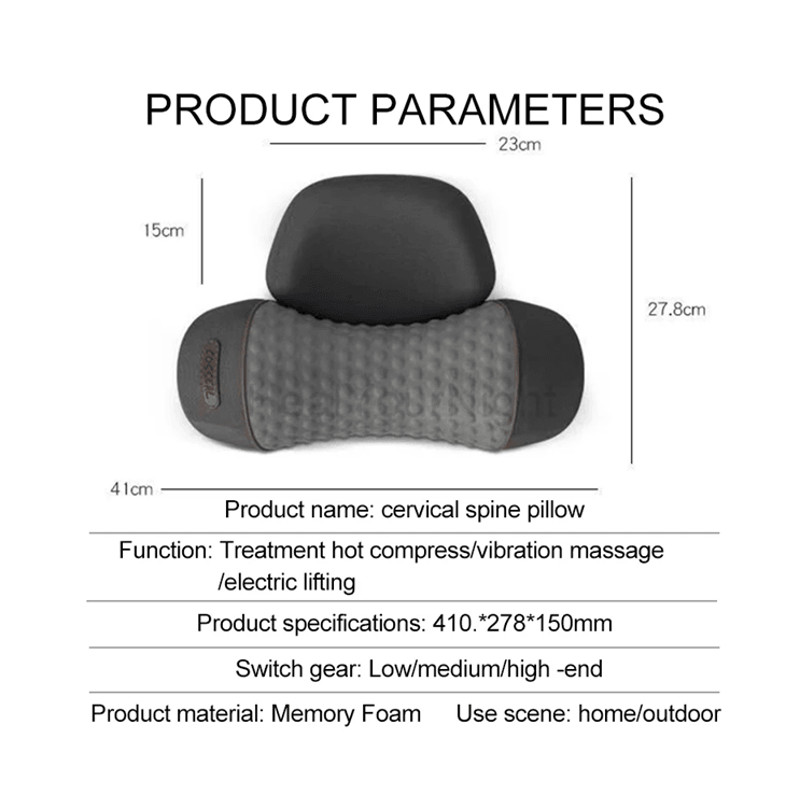 Electric Neck Massage Pillow With Heating And Vibration For Cervical And Spine Support 2