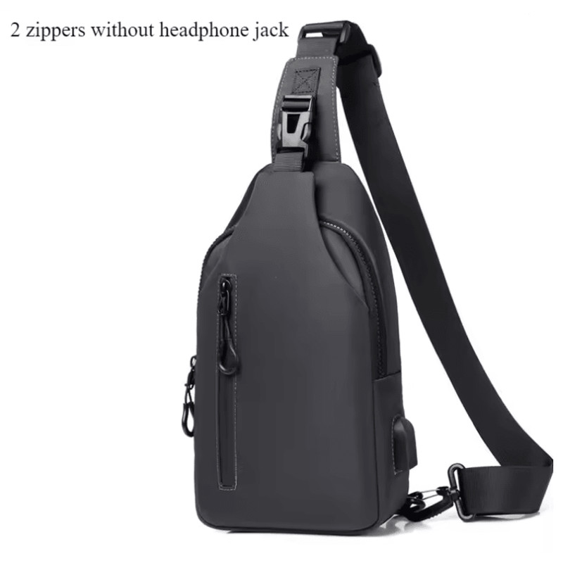Men Chest Bag With USB Charging Casual Crossbody Shoulder Bag 7