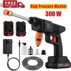 cordless high pressure car washer with rechargeable battery and foam spray gun