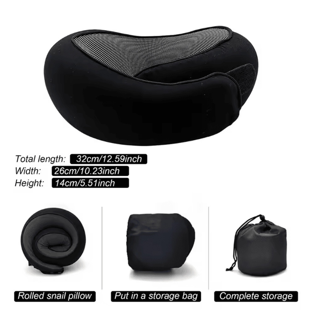 Memory Foam Neck Pillow With Head Support Cushion For Travel And Home Comfort 3