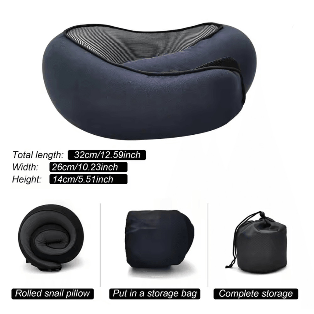 Memory Foam Neck Pillow With Head Support Cushion For Travel And Home Comfort 4