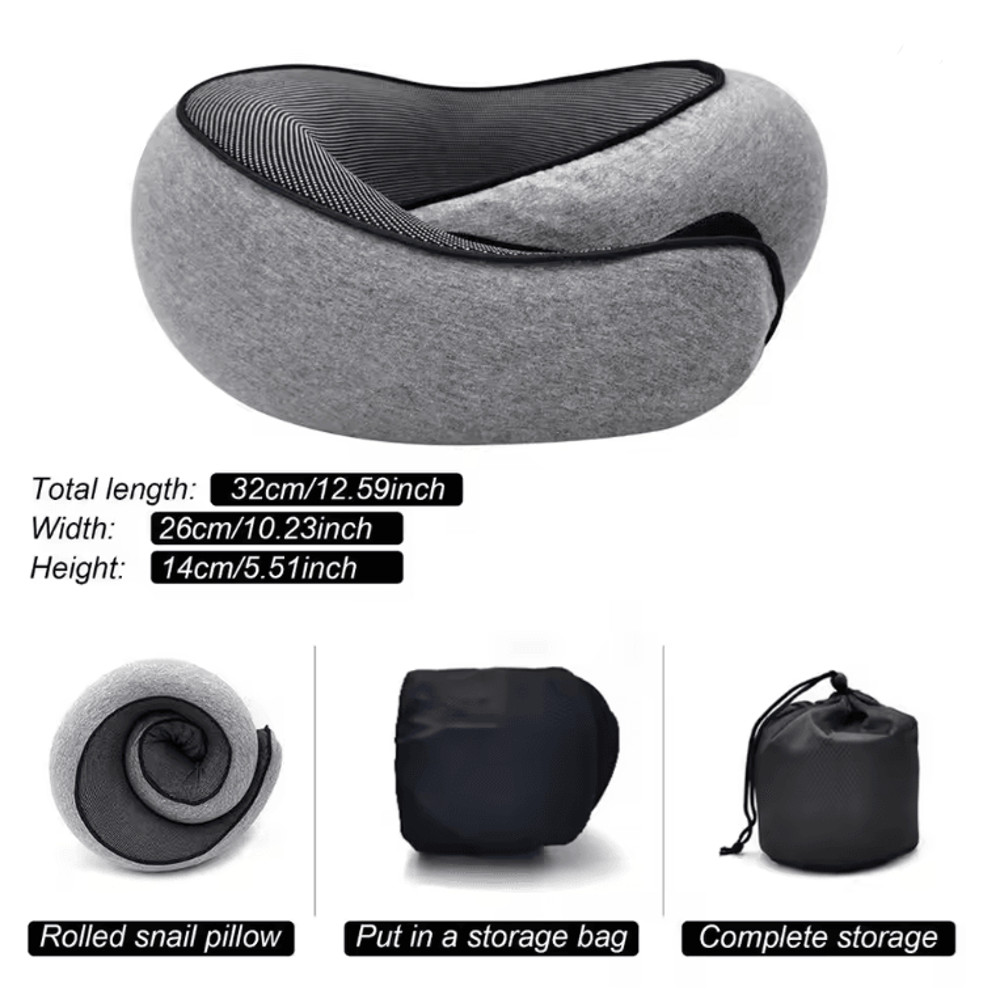 Memory Foam Neck Pillow With Head Support Cushion For Travel And Home Comfort 5