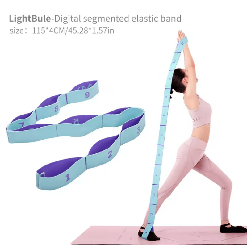 Elastic Yoga Stretching Strap With Loops For Flexibility Training And Full Body Stretching 6