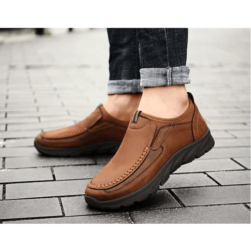 Mens Casual Loafers Breathable Handmade Retro Sneakers 2