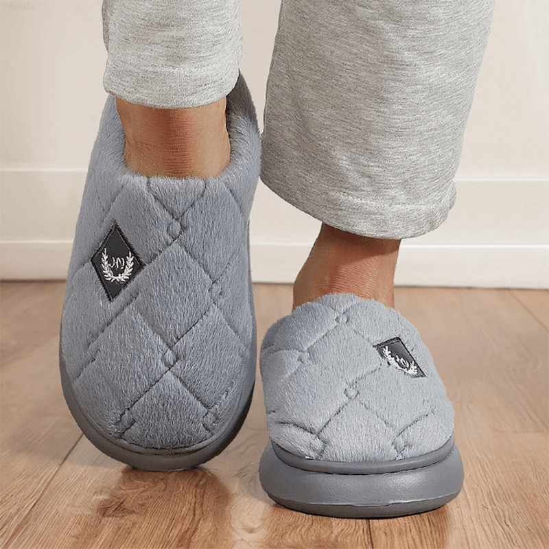 Mens Winter House Slippers Cozy Memory Foam Plush Non Slip Indoor Shoes 3