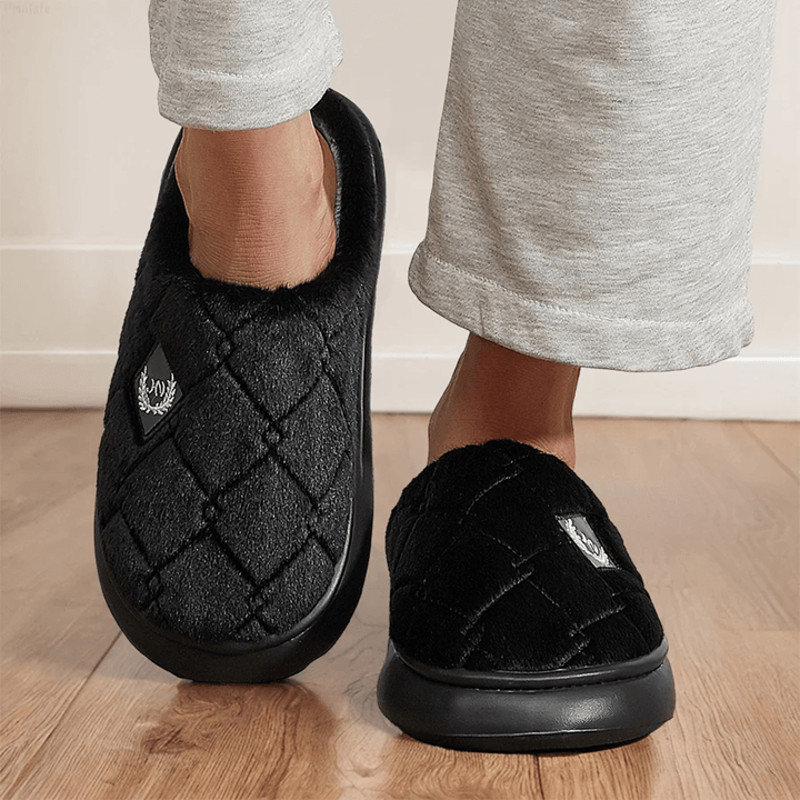 Mens Winter House Slippers Cozy Memory Foam Plush Non Slip Indoor Shoes 4