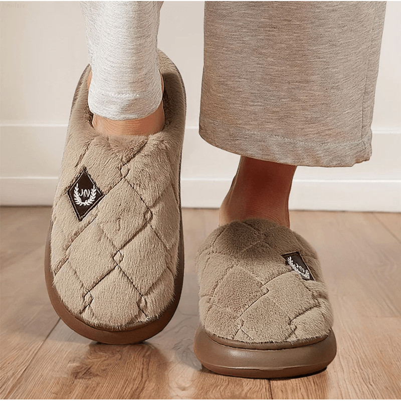 Mens Winter House Slippers Cozy Memory Foam Plush Non Slip Indoor Shoes 5