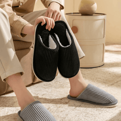 mens winter plush slippers non slip indoor comfort shoes