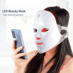 wireless led face mask with 7 color photon therapy for skin rejuvenation