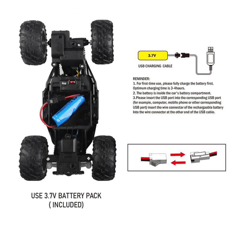 Remote Control Off Road Car With Lights And Anti Slip Tires 3