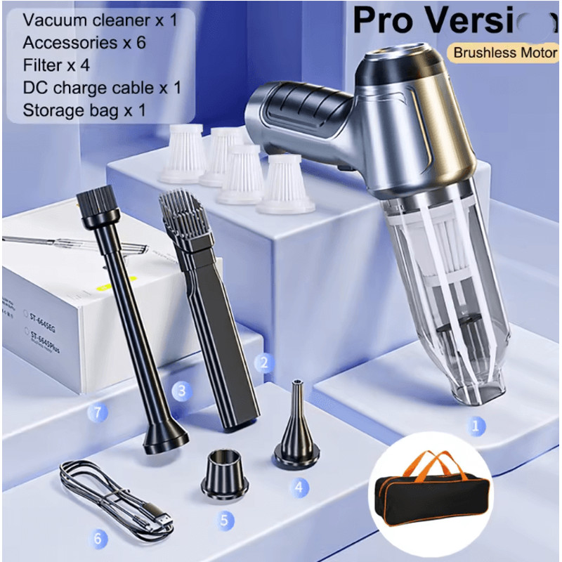 Wireless Car Vacuum Cleaner Portable High Power Handheld 7
