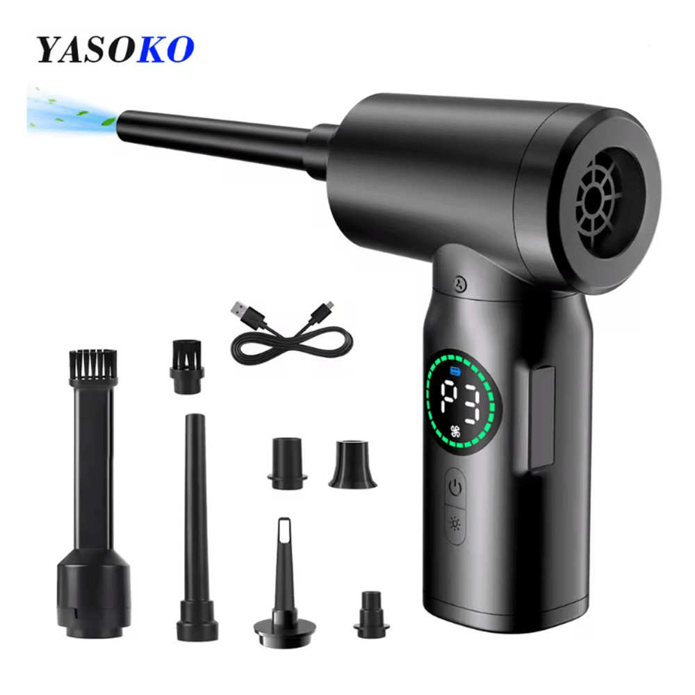 Portable Compressed Air Duster And Vacuum Cleaner Cordless For Computer And Keyboard 0