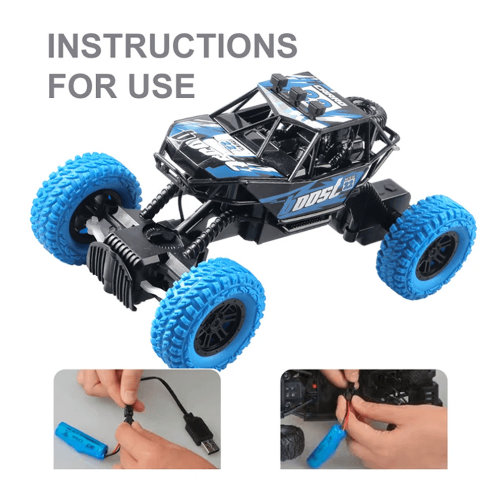 Remote Control Off Road Toy Car With Flashing Lights And Rubber Wheels 1