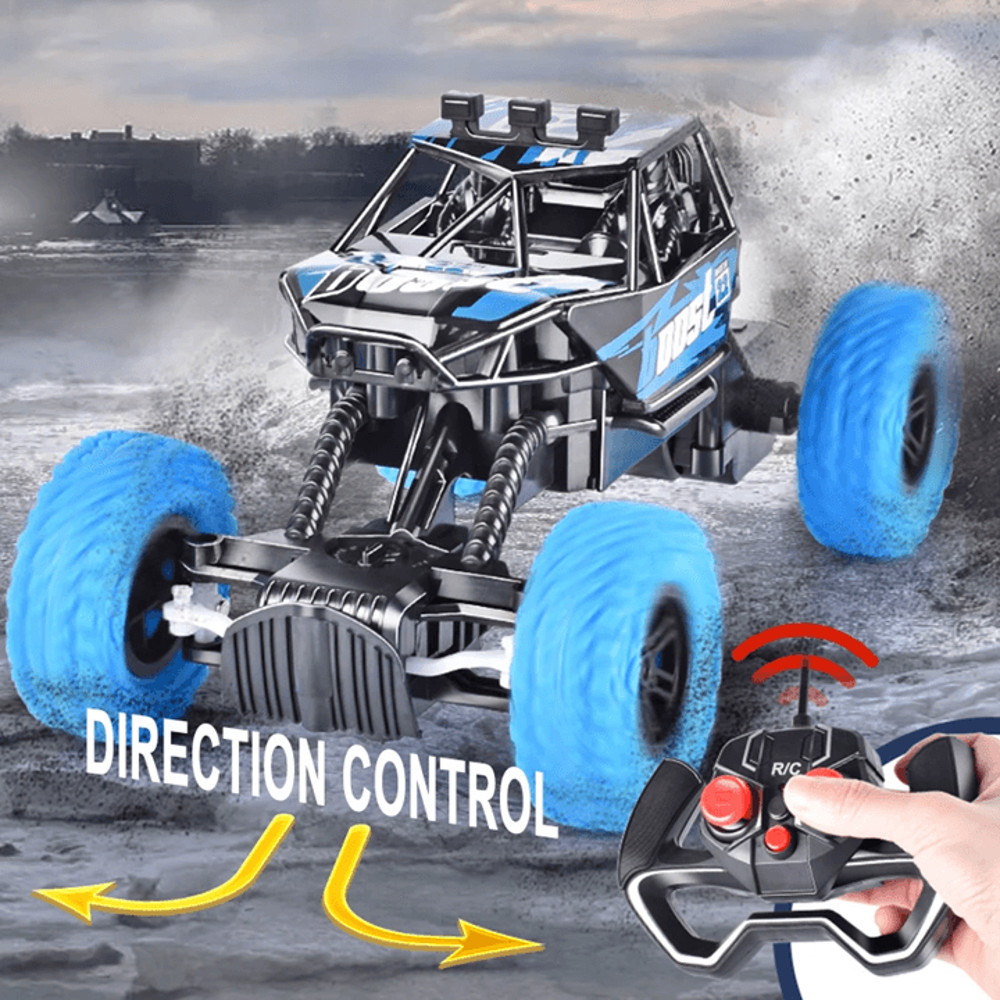 Remote Control Off Road Toy Car With Flashing Lights And Rubber Wheels 2