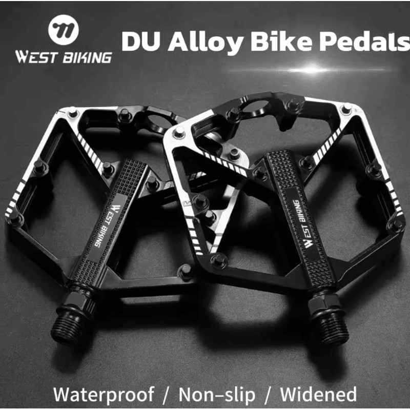 West Biking Alloy Bicycle Pedals Non Slip MTB Road Cycling Pedals With Sealed Bearings 0