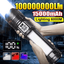 rechargeable led flashlight long range tactical torch with usb c charging