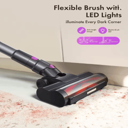 cordless vacuum cleaner with powerful suction and led display lightweight stick for pet hair and hard floors