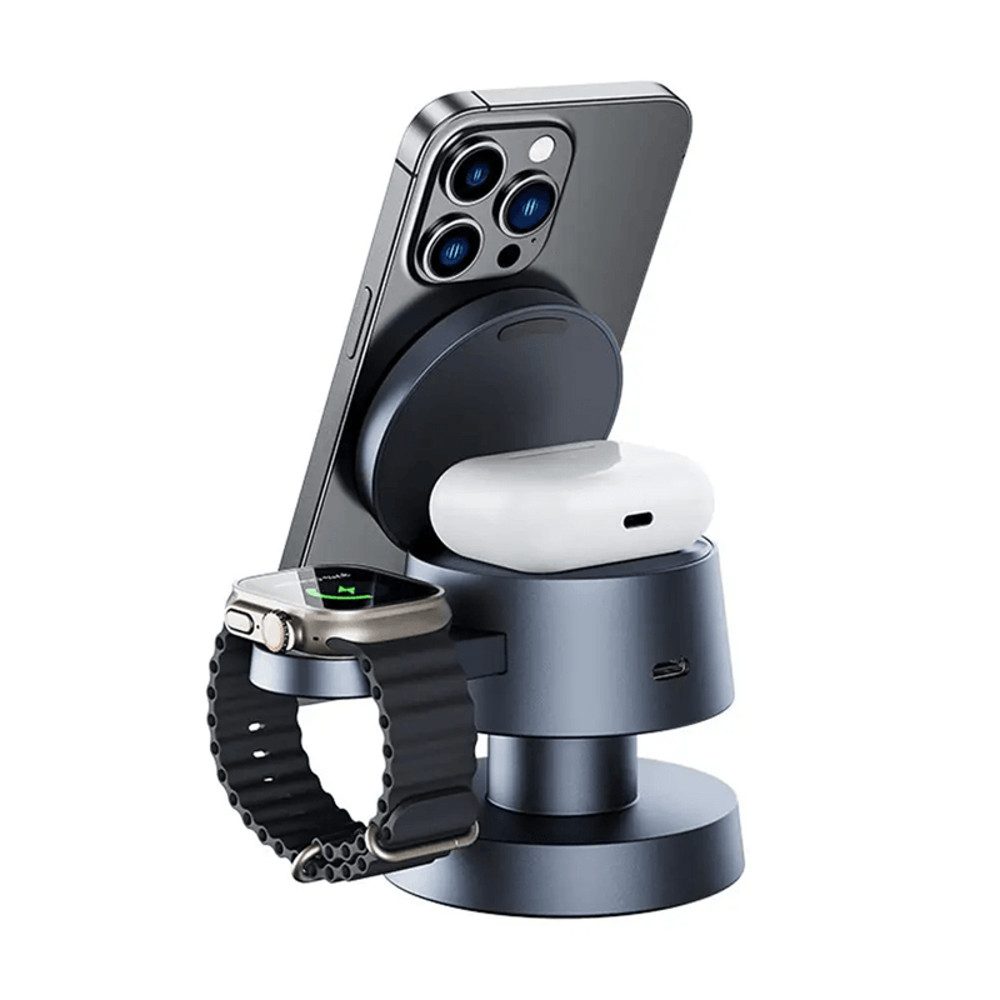 Mushroom Lamp Wireless Charger 4 In 1 Magnetic Night Light Charging Station 4