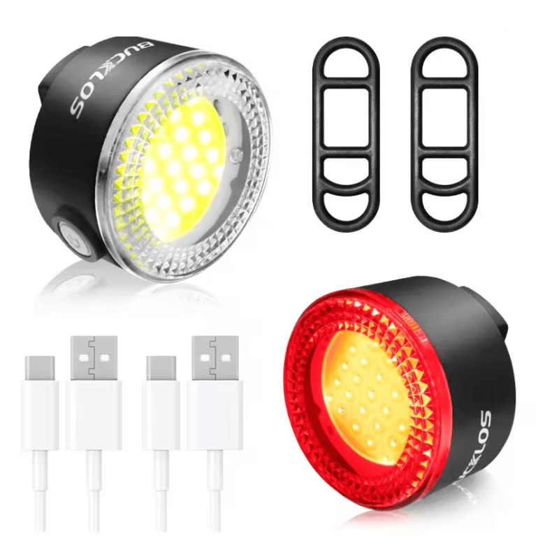 USB Rechargeable Bike Lights Set LED Front And Rear Bicycle Safety Lamps 5