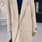 Womens Wool Cashmere Coat Long Sleeve Loose Fit Winter Jacket 0