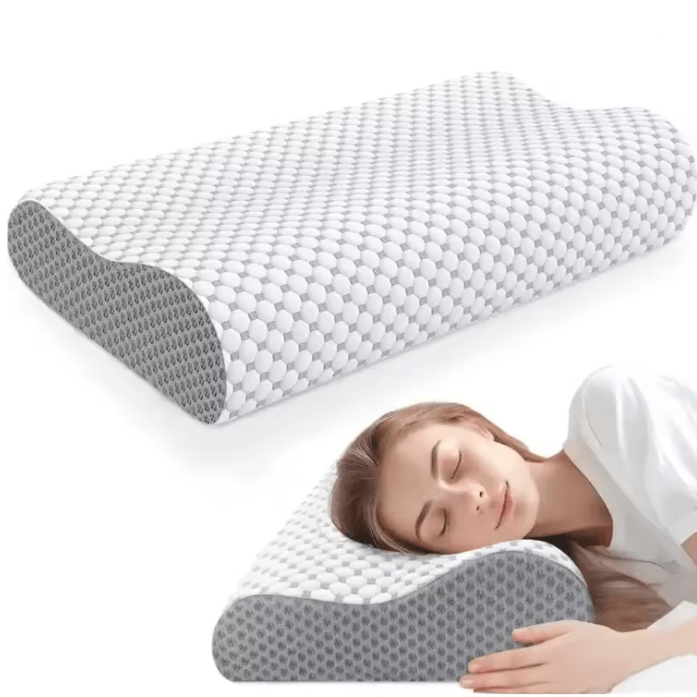 ErgoRest Memory Foam Neck Pillow For Pain Relief And Deep Sleep 0