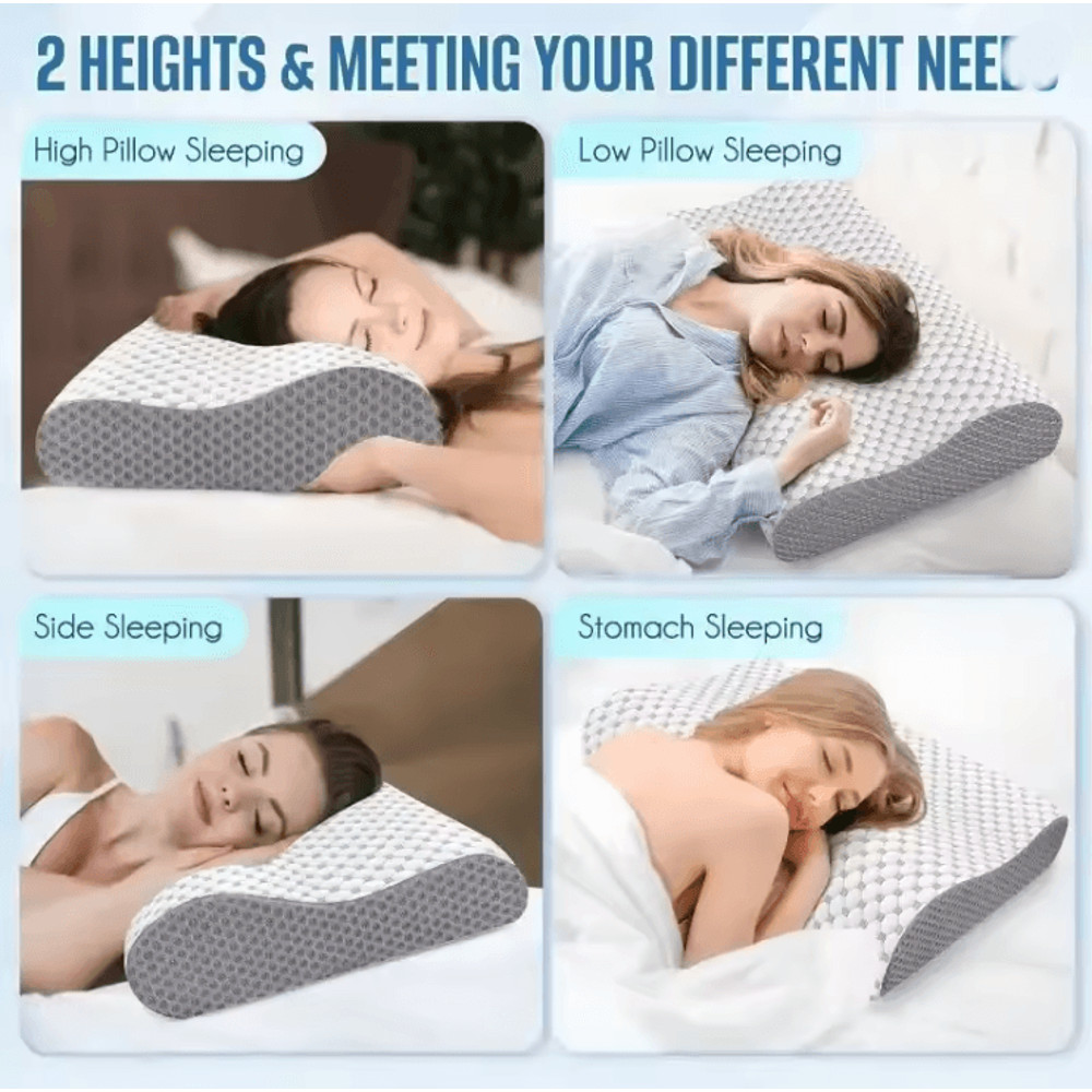 ErgoRest Memory Foam Neck Pillow For Pain Relief And Deep Sleep 3