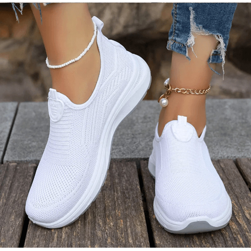 Womens Slip On Sneakers Breathable Walking Shoes Casual Comfort Flats 6