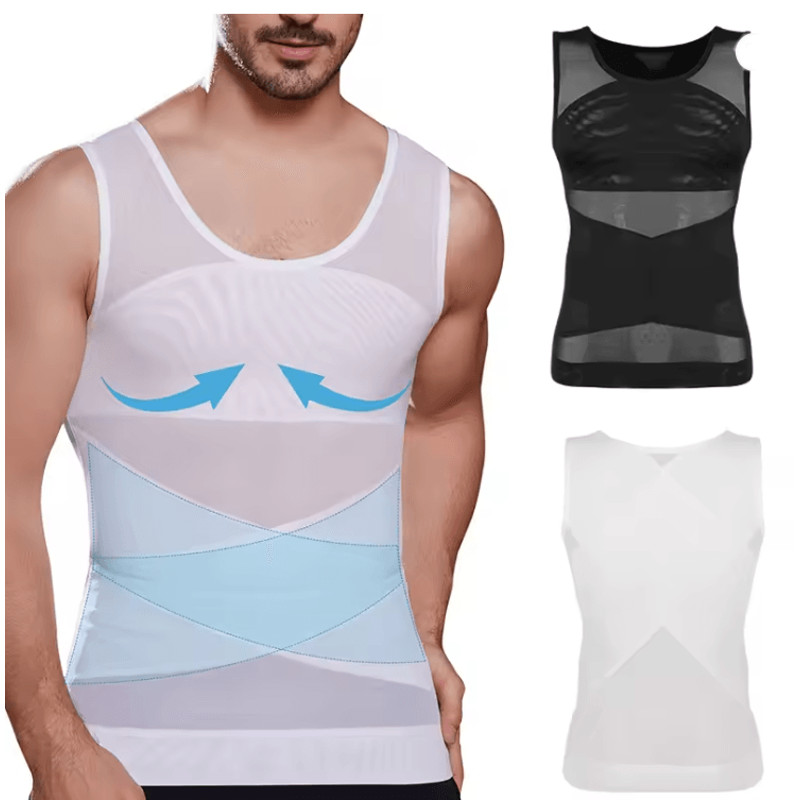 Mens Compression Shirt Slimming Undershirt Tummy Control Tank Top Shapewear 0