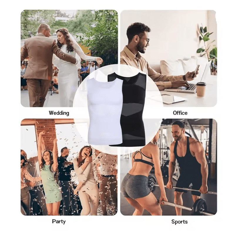 Mens Compression Shirt Slimming Undershirt Tummy Control Tank Top Shapewear 1