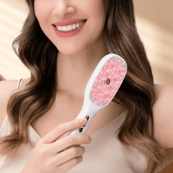 electric scalp massage comb with red and blue light therapy for hair growth and relaxation