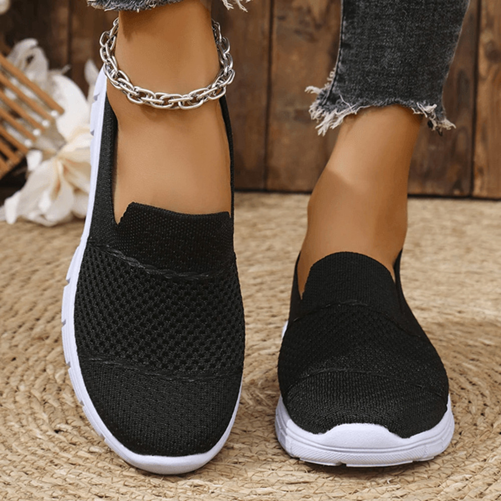 Womens Breathable Slip On Sneakers Lightweight Knit Comfort Walking Shoes 2