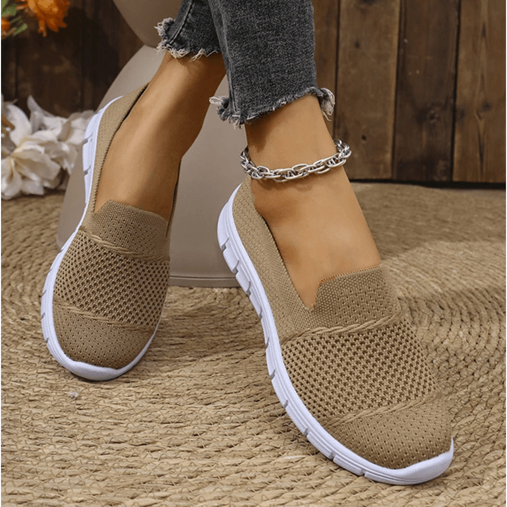 Womens Breathable Slip On Sneakers Lightweight Knit Comfort Walking Shoes 4