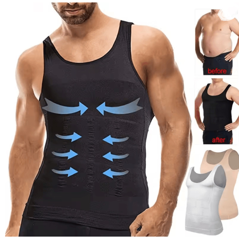 Mens Slimming Shaper Vest Compression Abdominal Body Shapewear 0