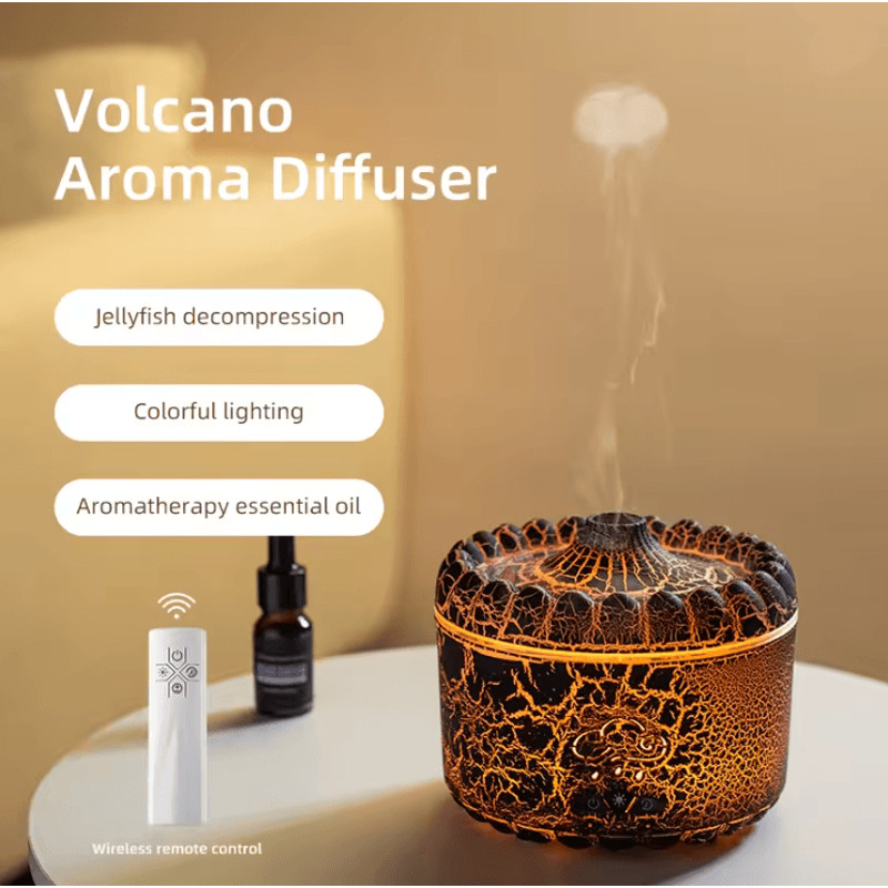 Jellyfish Aromatherapy Humidifier With Volcano Light USB Diffuser For Home And Office 0