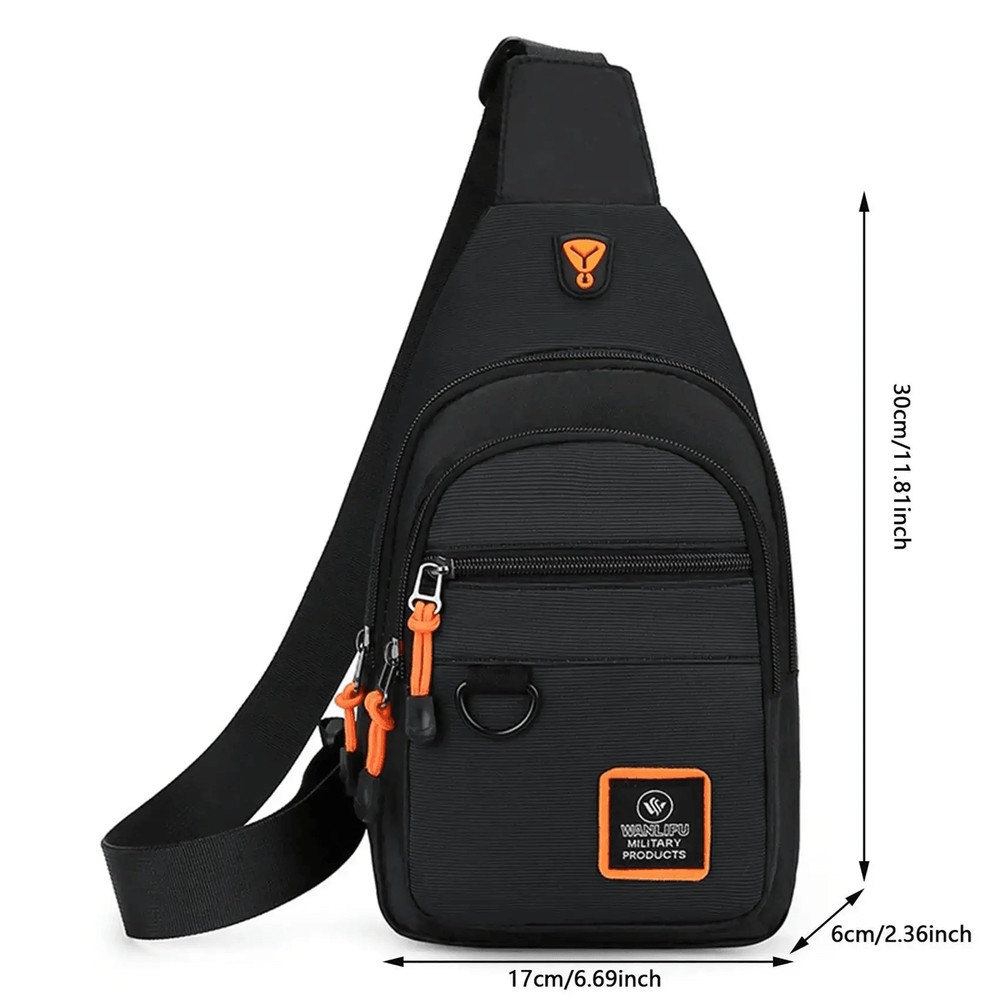 Mens Crossbody Shoulder Bag Multi Layer Business Chest Bag 1