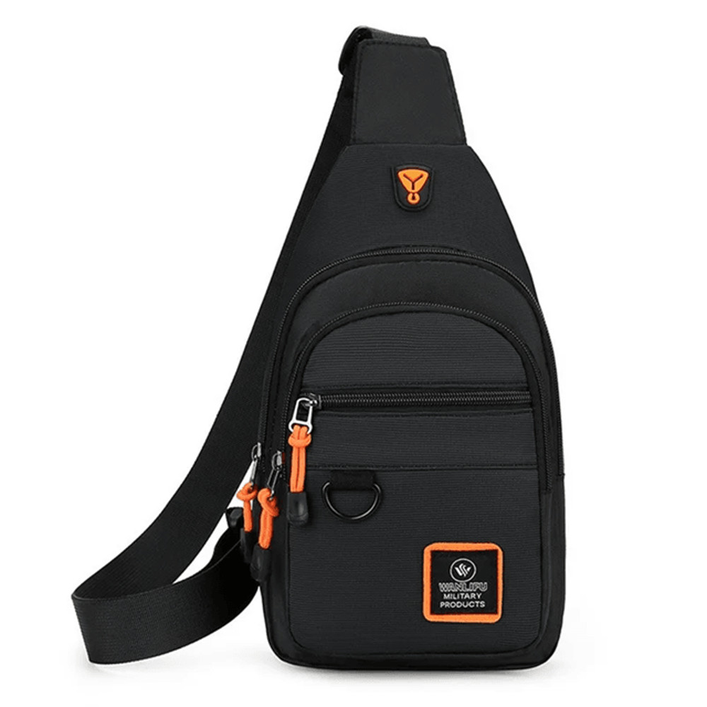 Mens Crossbody Shoulder Bag Multi Layer Business Chest Bag 3