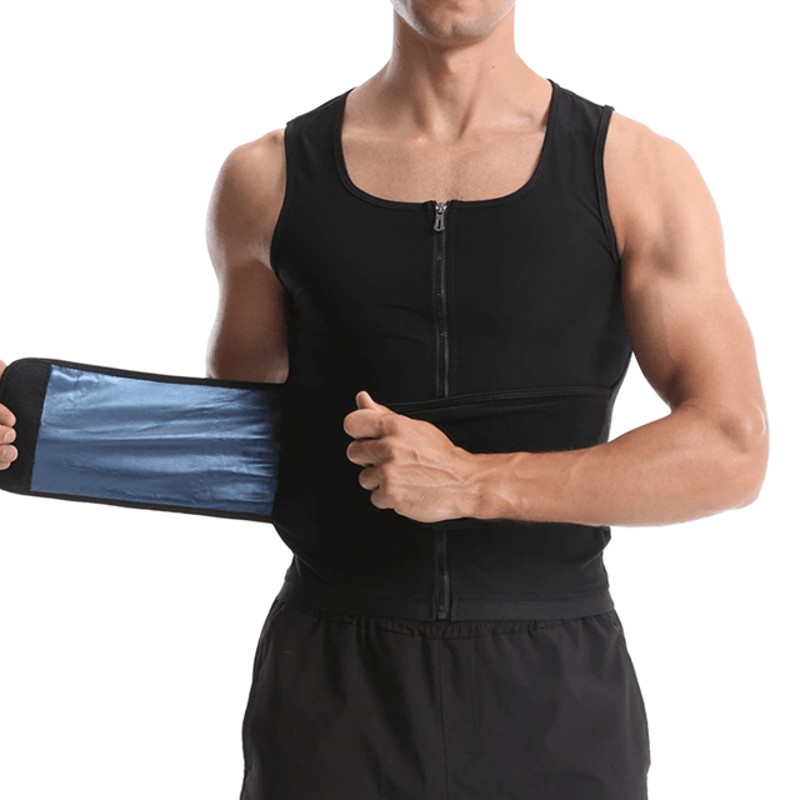 Mens Sauna Sweat Vest Body Shaper With Zipper 2