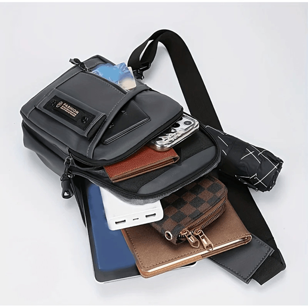 Mens Outdoor Chest Bag Stylish Nylon Crossbody Sling With Multiple Compartments 1