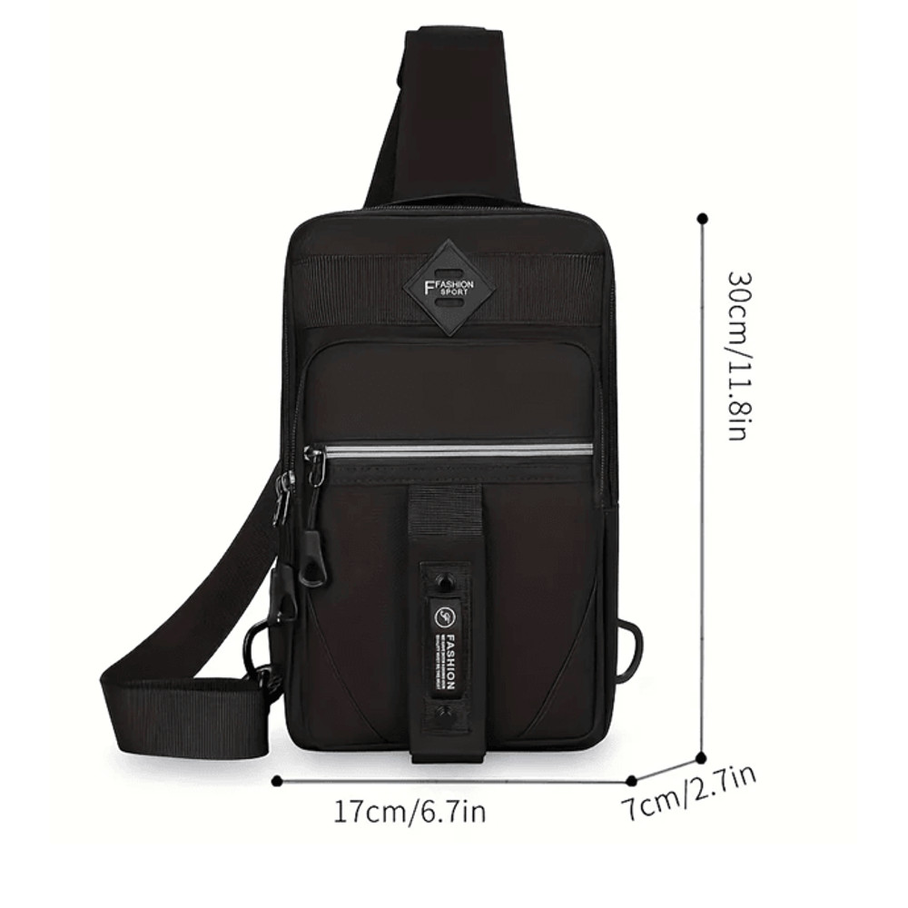 Mens Outdoor Chest Bag Stylish Nylon Crossbody Sling With Multiple Compartments 2