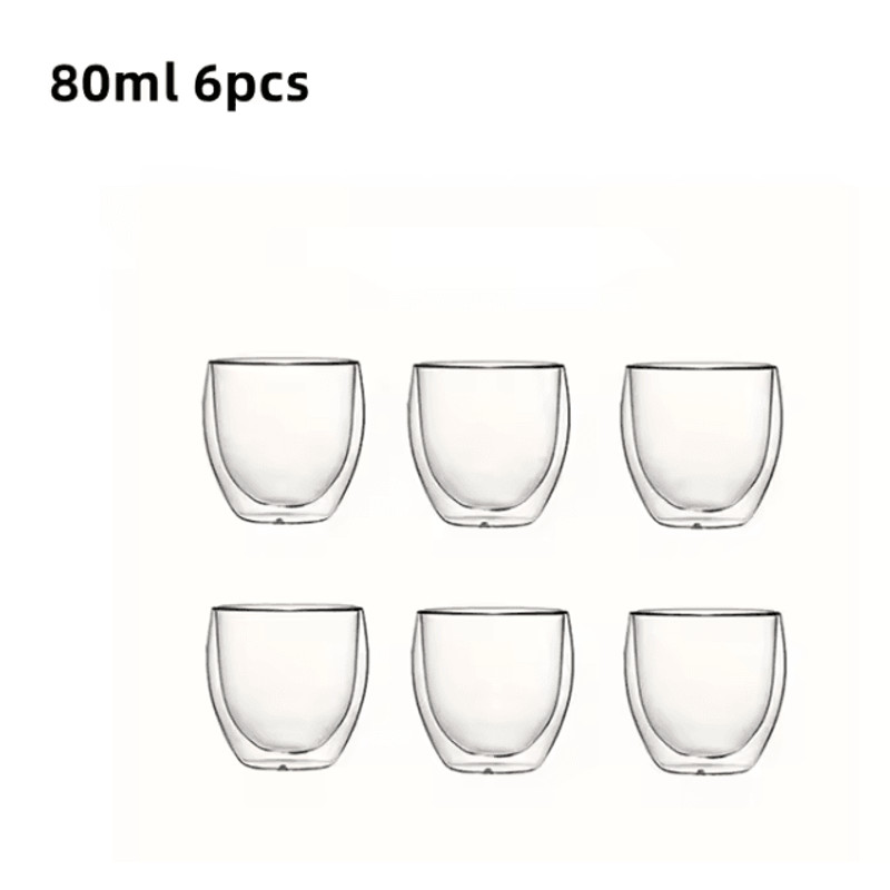 Double Wall Insulated Glass Coffee Cups Clear Espresso Mugs For Hot And Cold Drinks 1