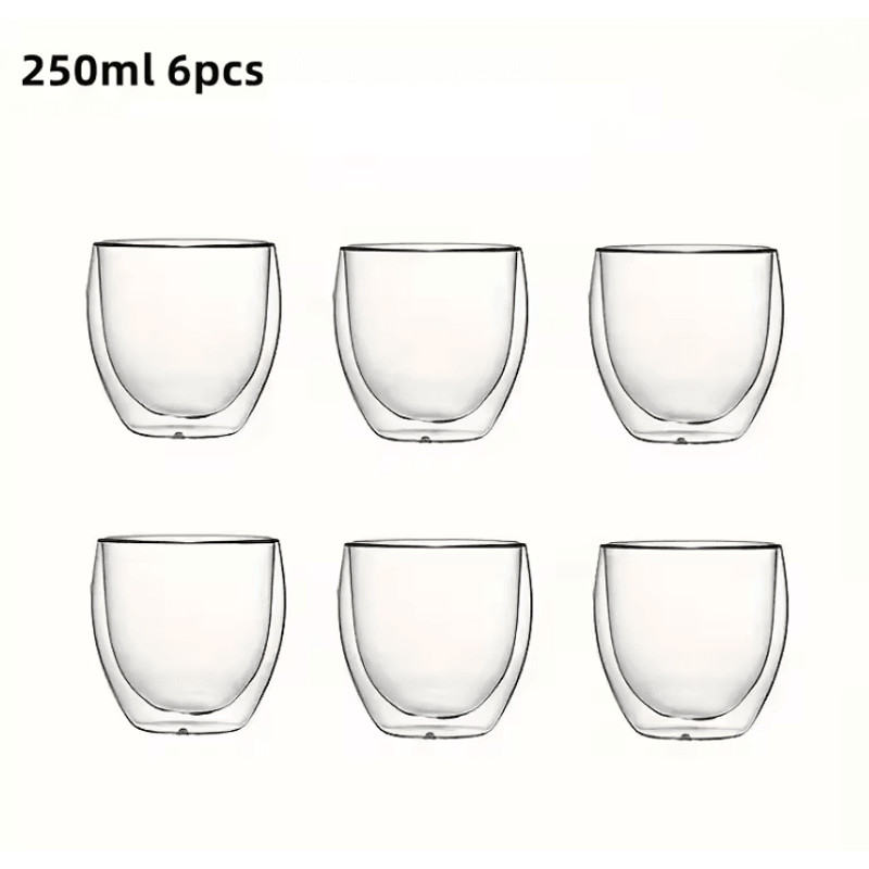 Double Wall Insulated Glass Coffee Cups Clear Espresso Mugs For Hot And Cold Drinks 2