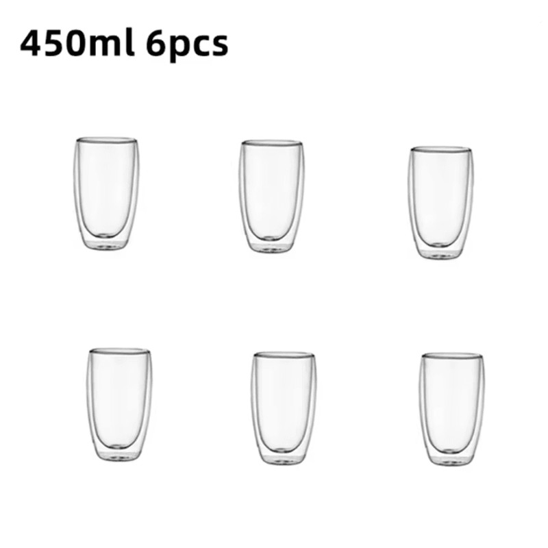 Double Wall Insulated Glass Coffee Cups Clear Espresso Mugs For Hot And Cold Drinks 3