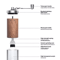 Portable Coffee Bean Grinder Hand Crank With Wood Grain Stainless Steel Design 2