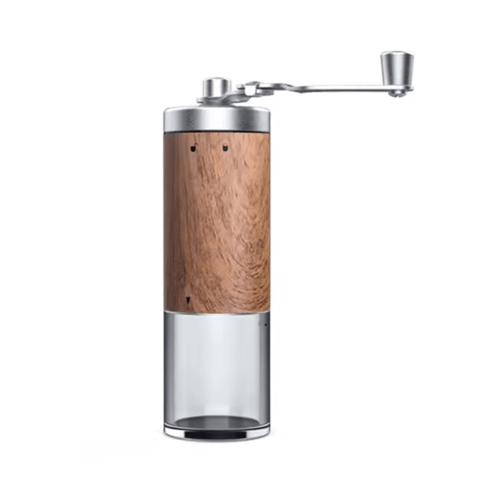 Portable Coffee Bean Grinder Hand Crank With Wood Grain Stainless Steel Design 4