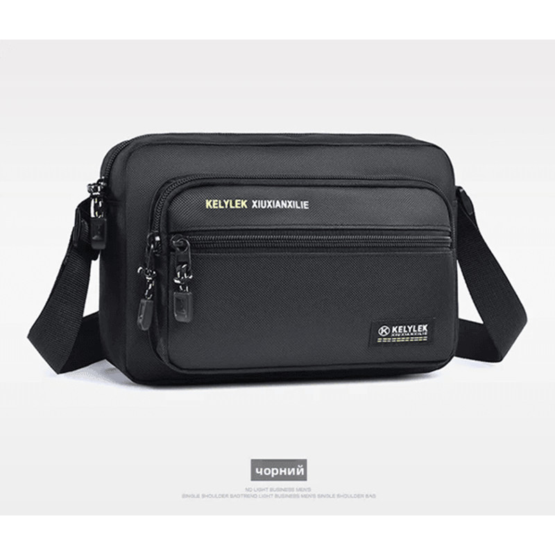 Mens Crossbody Bag Multi Layer Casual Shoulder Bag With Soft Handle 2