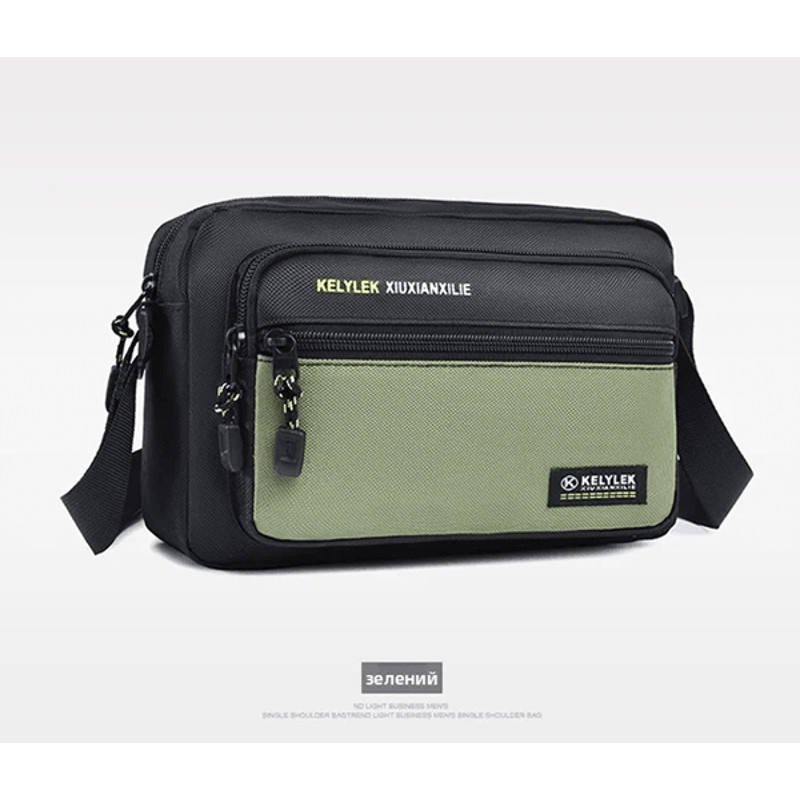 Mens Crossbody Bag Multi Layer Casual Shoulder Bag With Soft Handle 3