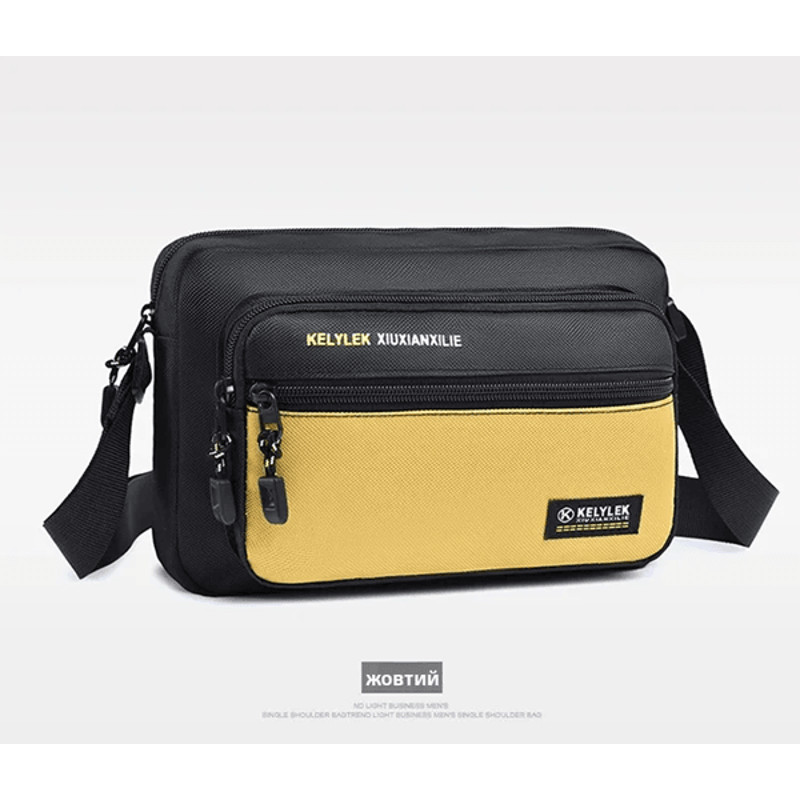 Mens Crossbody Bag Multi Layer Casual Shoulder Bag With Soft Handle 4