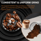 Automatic Electric Coffee Grinder Conical Burr With 25 Grind Settings And Powder Blower 1