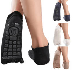 mens winter warm toe socks non slip five finger low calf indoor comfort socks