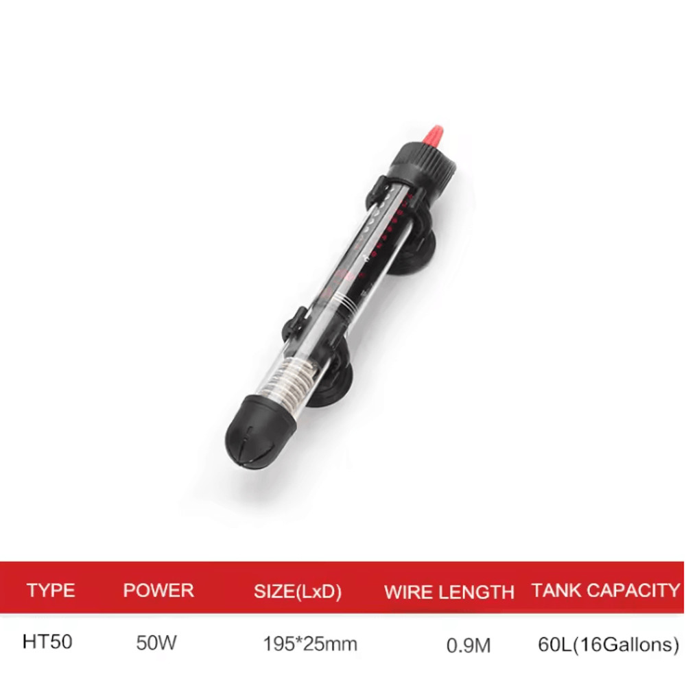 Aquarium Heater Rod Adjustable Temperature Submersible Fish Tank Water Heater 4